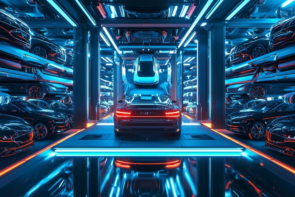 Salone di auto futuristico AI